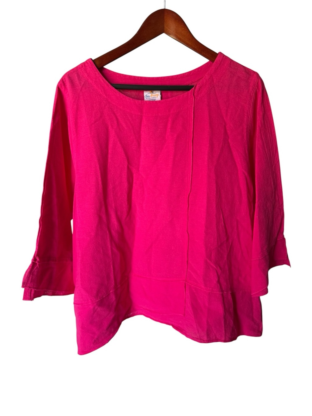 Sea breeze Pink Women's Round Neck boxy blouse